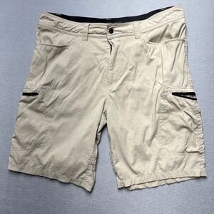 ZeroXposur‎ Mens Khaki Tan Cargo Shorts Size 36 Zipper Pockets Outdoor Hiking